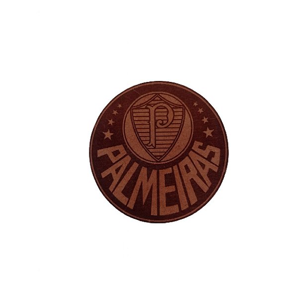 Porta Copo Time Palmeiras Natural Em Mdf [F031]