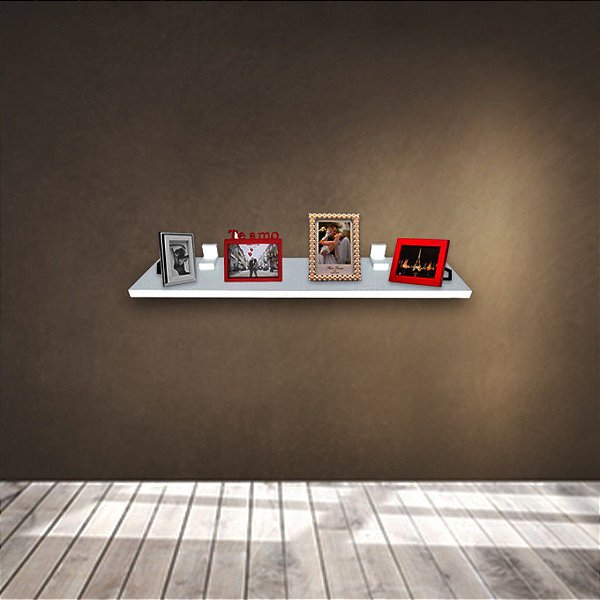 Prateleira Simples 20x20 Cm Com Suporte Em Mdf Branco [F031]