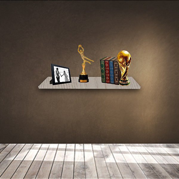 Prateleira Simples 30x15 Cm Com Suporte Em Mdf Madeirado [F031]