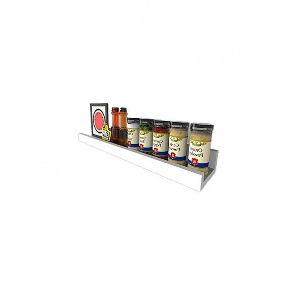 Prateleira Tempero Simples 30cm Em Mdf Branco [F031]