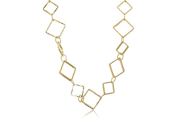 Pulseira Com Corrente De Quadrados [F027]