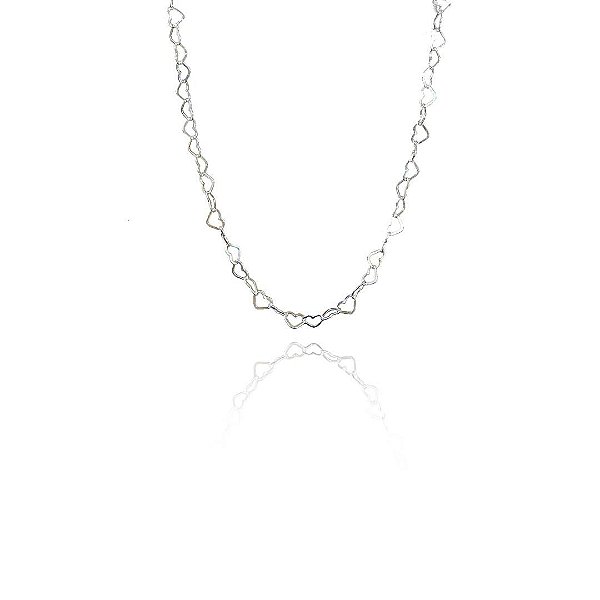 Pulseira Corrente De Coração Em Prata 925 [F027]