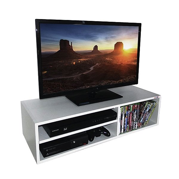 Rack Sala Suspenso Branco Em Mdf [F031]