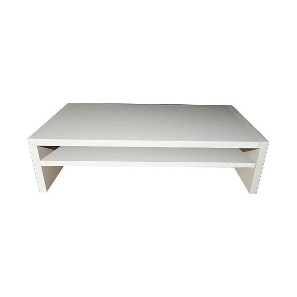Suporte C/ Prateleira Para Monitor Branco Em Mdf [F031]