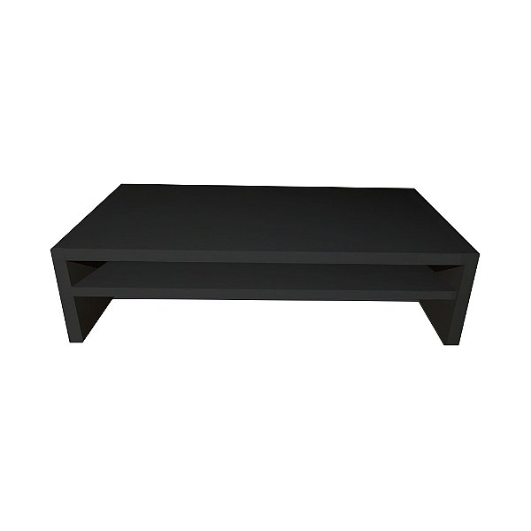 Suporte C/ Prateleira Para Monitor Preto Em Mdf [F031]