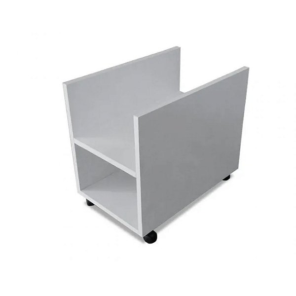Suporte De Cpu Com Rodizio Branco Em Mdf [F031]