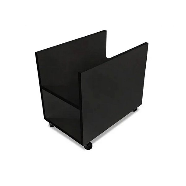 Suporte De Cpu Com Rodizio Preto Em Mdf [F031]