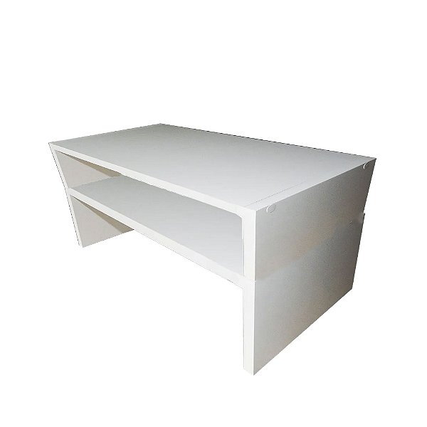 Suporte Duplo Para Monitor Em Mdf Branco [F031]