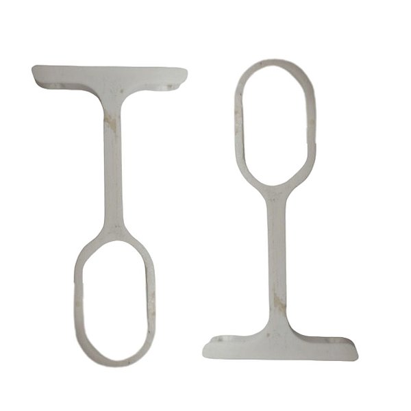 Suporte Tubo Cabideiro Central Aereo Oval Oblongo Branco C 7 [F031]