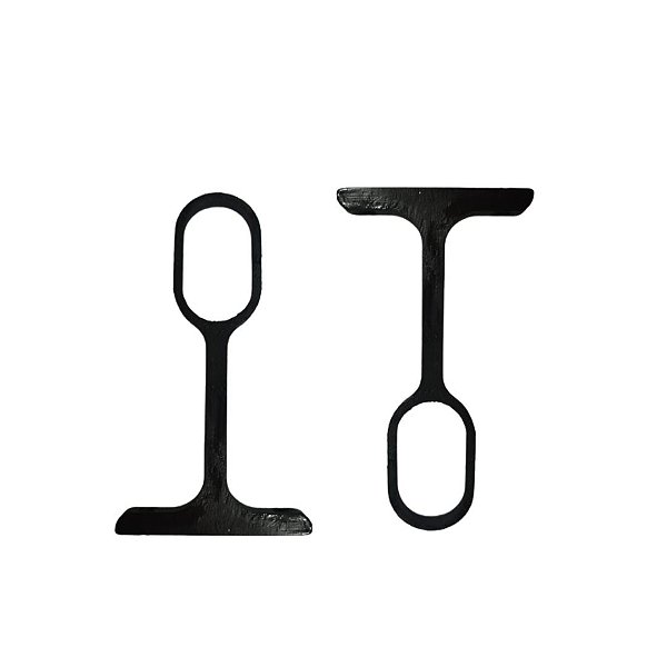 Suporte Tubo Cabideiro Central Aereo Oval Oblongo Preto C 4 [F031]