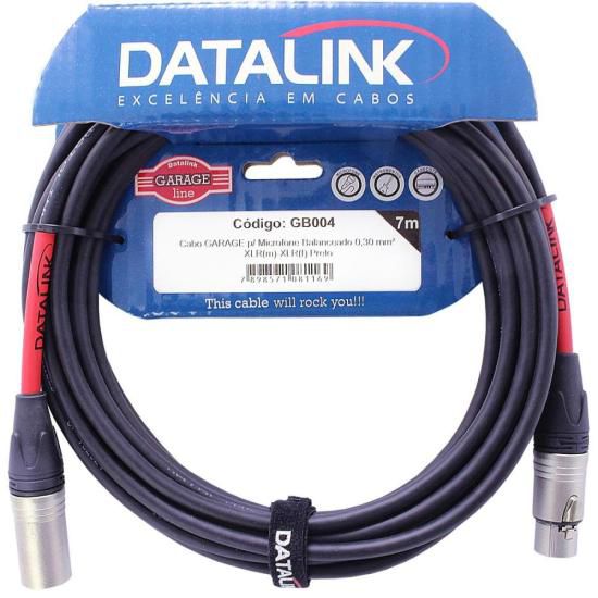 Cabo Para Microfone Garage XLR(m) XLR(f) 7m Datalink [F002]