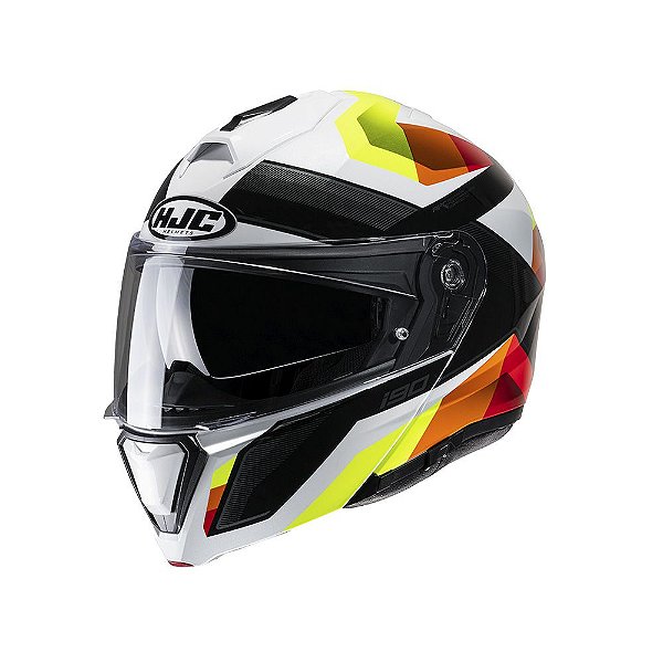 Capacete Hjc I90 Lark Amarelo Laranja Branco E Preto 63 [F016]