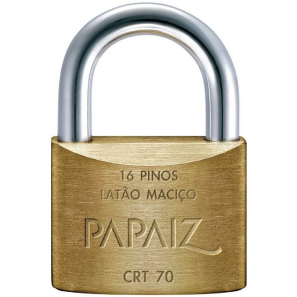 Cadeado Tetra 70mm Em Latão Crt70 Papaiz - Latão Maciço [F118]