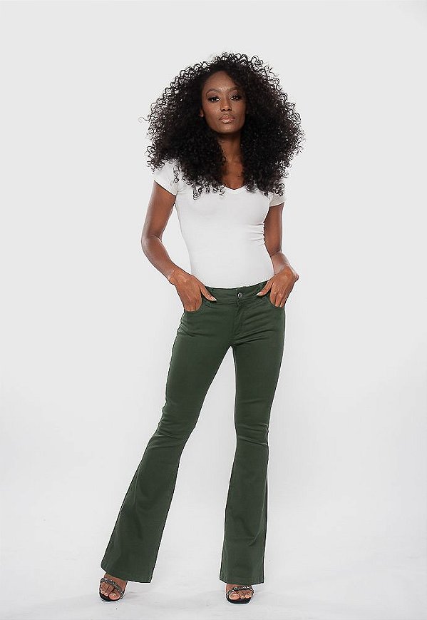 Calça Flair 7836 Verde Bandeira Bella Canvas [F075]