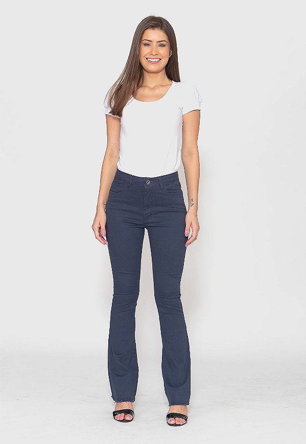 Calça Flair 7874 Azul Bella Canvas - Cintura Alta [F075]