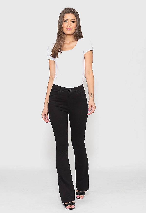 Calça Flair 7874 Preto Bella Canvas - Cintura Alta [F075]
