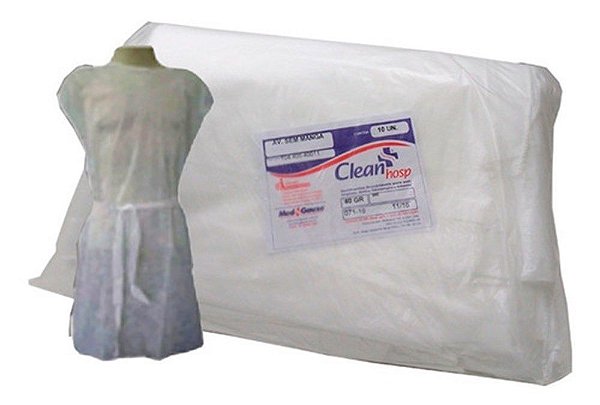 Avental Descartavel Manga Curta 20g C/10un Clean [F083]
