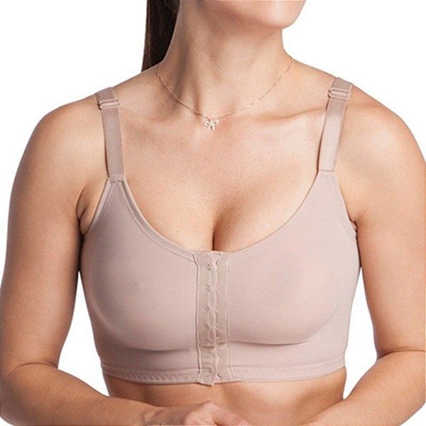 Sutia Pos Cirurgico Mamoplastia Sem Costura Fecho Frontal 3gg Chocolate 60124 New Form [F083]