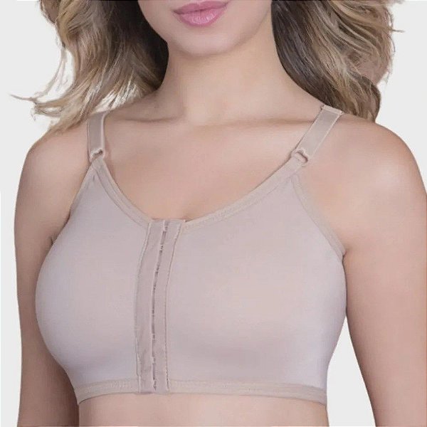 Sutia Pos Cirurgico Mamoplastia Sem Costura Fecho Frontal Pp Chocolate 60124 New Form [F083]