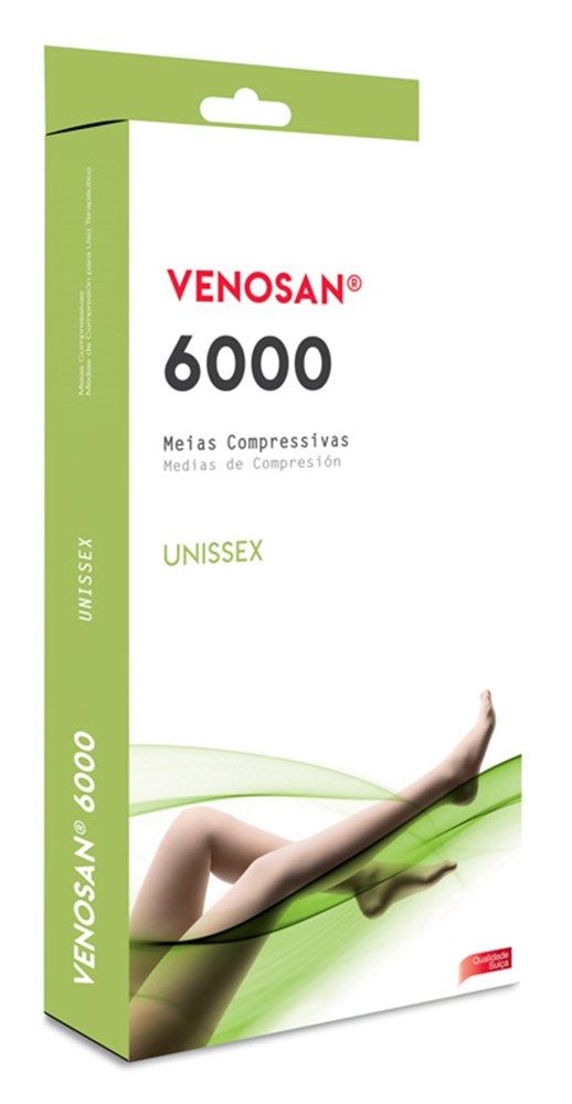 Meias De Compressão Venosan 6000 Panturrilha 3/4 20-30 Xxg Pe Aberto Bege [F083]