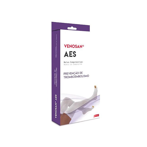 Meias De Compressao Venosan Aes Meia Coxa 7/8 18 G Pe Aberto Branco [F083]