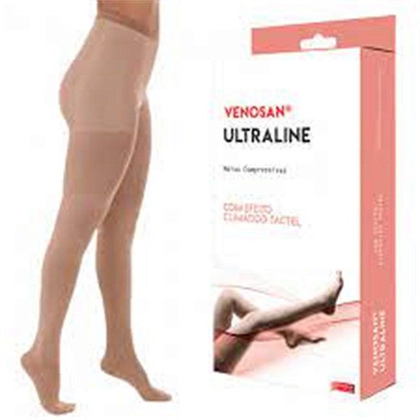 Meias De Compressao Venosan Ultraline 4000 20-30 Meia Calça M Pe Aberto Bege [F083]