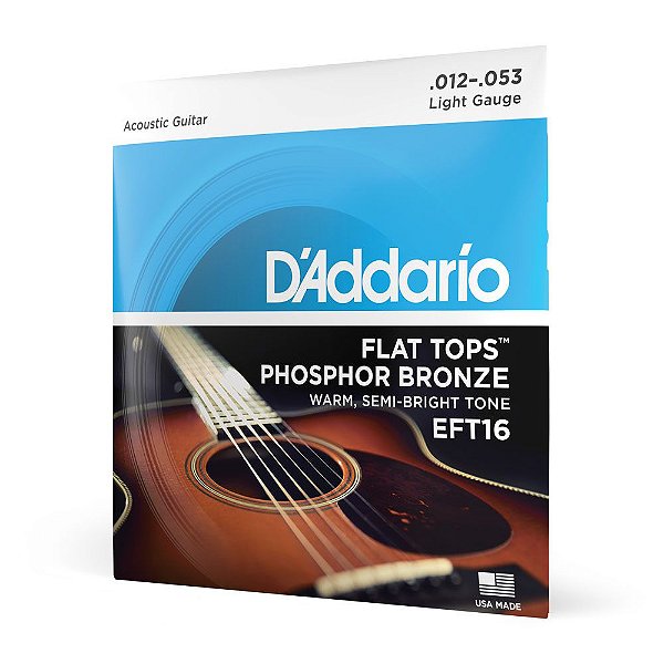 Encordoamento Violão Aço 12-53 D Addario Flat Tops EFT16 [F035]