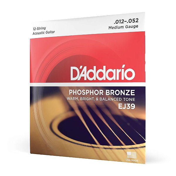 Encordoamento Violão Aço 12C 12-52 D Addario Phosphor EJ39 [F035]