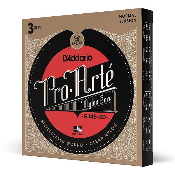Encordoamento Violão Nylon (3 Jogos) D Addario EJ45-3D [F035]