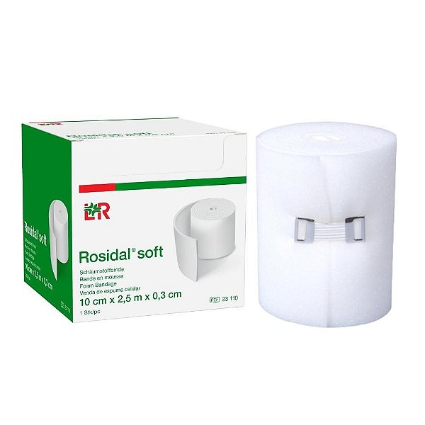 Bandagem De Espuma De Poliuretano Lohmann & Rauscher Rosidal Soft 10cm X 0,3cm X 2,5 M [F083]