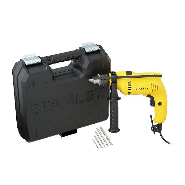 Furadeira De Impacto 1/2pol. 600w 127w C/ Maleta E 5 Brocas De Alvenaria - Stanley - Sdh600kabr [F083]