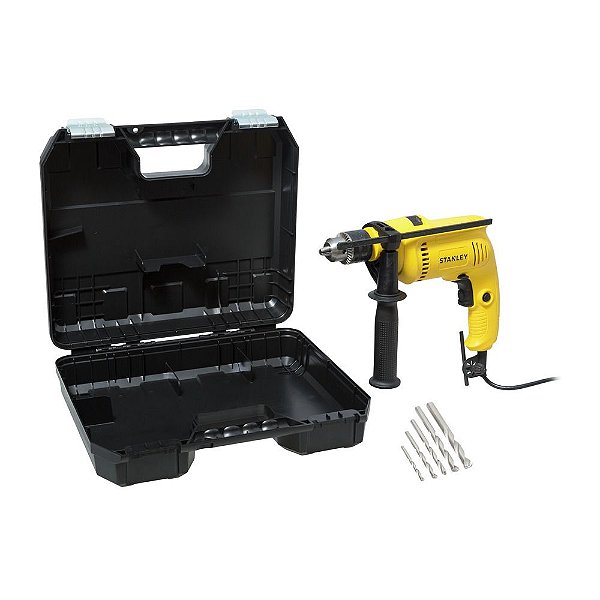 Furadeira De Impacto 600w 1/2pol. Com Maleta E 5 Brocas De Alvenaria Stanley Sdh600kab2 - 220v [F083]