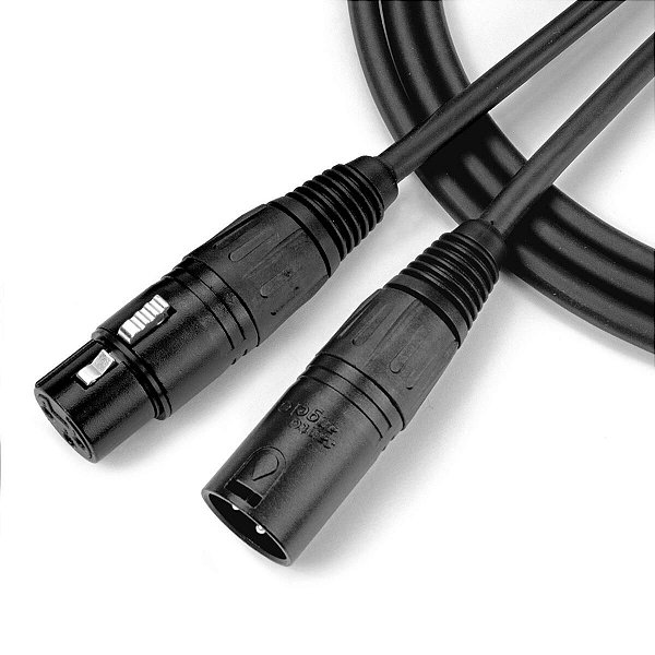 Cabo Para Microfone Xlr Macho / Xlr Femea Ninja Lw 25ft 7,62 Metros Preto [F083]