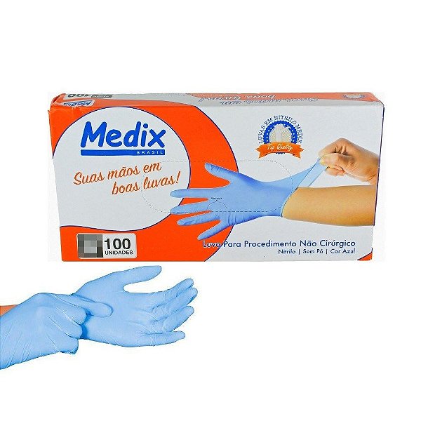 Luva Nitrilica Sem Po Azul P Cx Com 100un Medix [F083]