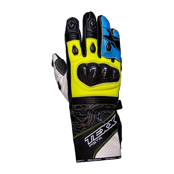 Luvas Texx Pista Azul Verd    S [F016]
