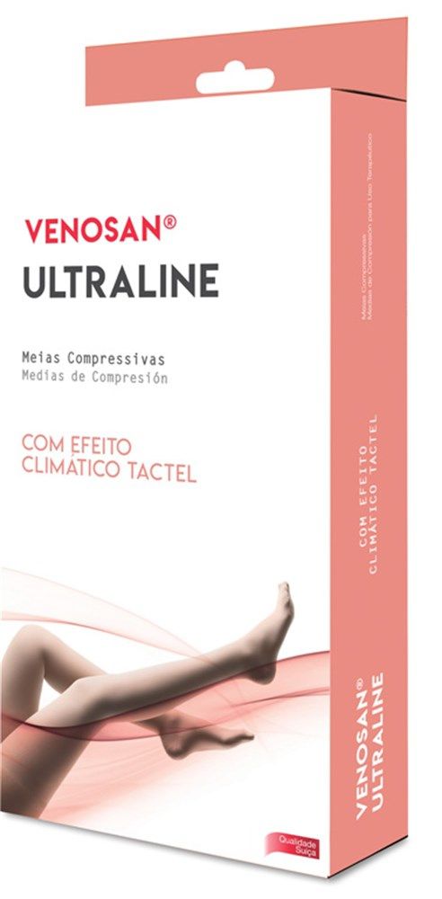 Meia De Compressão Venosan Ultraline 4000 Panturrilha 3/4 20-30 M Pe Aberto Bege [F083]
