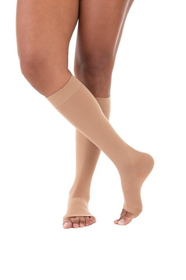 Meia De Compressão Venosan Ultraline 4000 Panturrilha 3/4 20-30 P Pe Aberto Bege [F083]