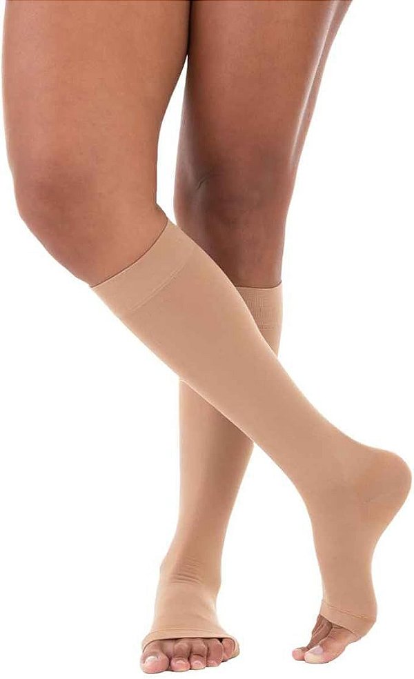 Meia De Compressao Venosan Ultraline 4000 Panturrilha 3/4 20-30 Xg Pe Aberto Bege [F083]