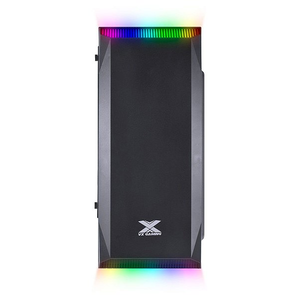 Gabinete Gamer Borealis Com Janela Acrílica Com Dobradiça Preto Frontal Com Fita Led Rgb [F083]