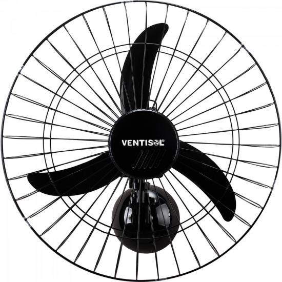 Ventilador de Parede Ventisol Oscilante 60cm Aço Preto Bivolt [F002]