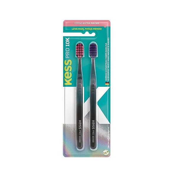 Kit Com 2 Escovas Dentais Pro 10k Extra Macias Kess 2110 [F083]