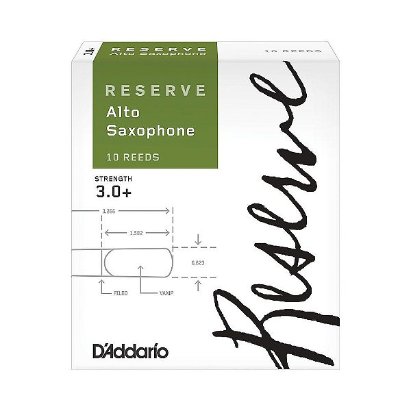 Palheta Sax Alto 3.0+ (10 Peças) D Addario Reserve DJR10305 [F035]