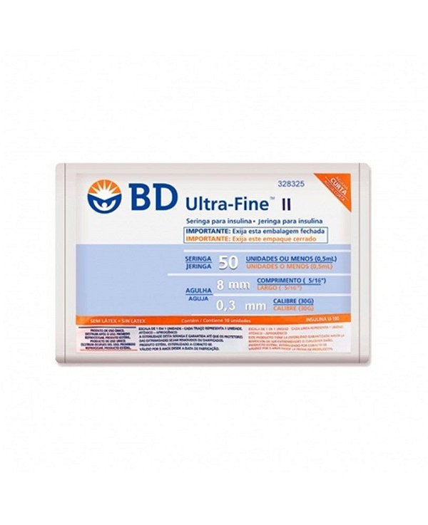 Seringa Ultra Fine 8x0,30mm 0,5ui Com 10un Ac 328325 Bd [F083]