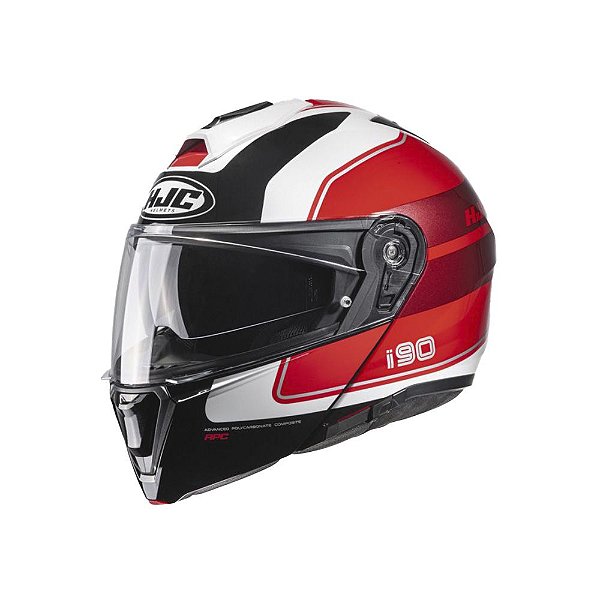 Capacete Hjc I90 Wasco  Vermelho Branco E Preto 56 [F016]