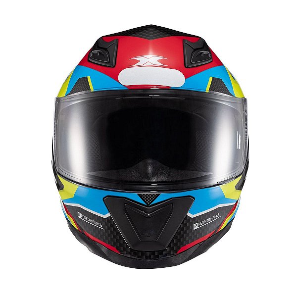 Capacete Texx Fechado Hawk Ride Azul Verd Verm Pret 60 [F016]