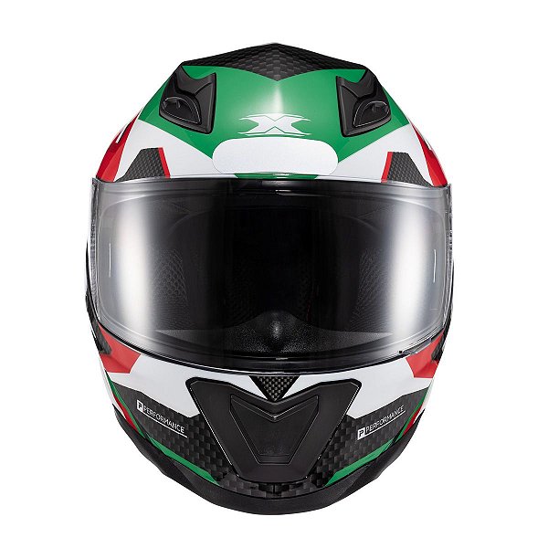 Capacete Texx Fechado Hawk Ride Verd Verm Branc Pret 56 [F016]