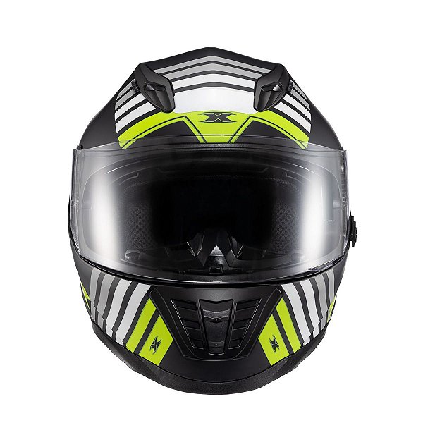 Capacete Texx Fechado Wing Grid Pret Verd Branc 58 [F016]