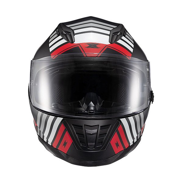 Capacete Texx Fechado Wing Grid Pret Verm Branc 58 [F016]