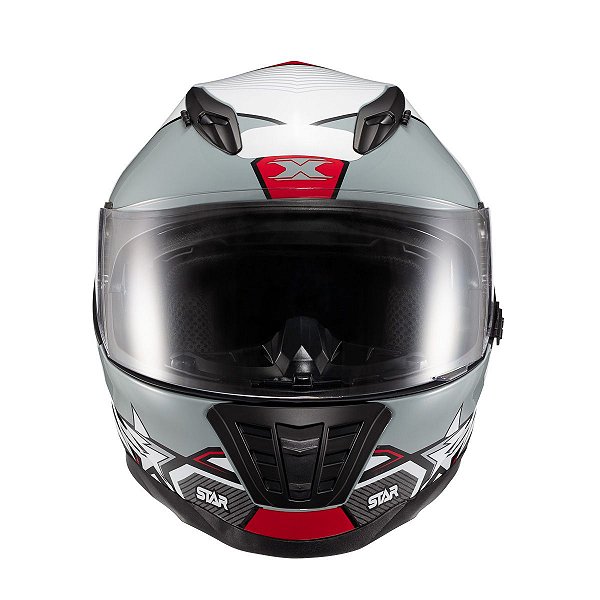 Capacete Texx Fechado Wing Superstar Cinz Verm Branc 62 [F016]