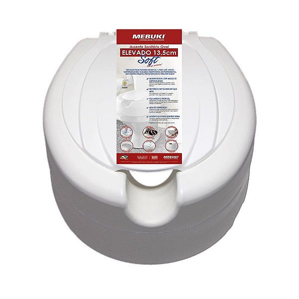 Elevaçao Assento Sanitario Oval 13,5cm Soft Branco Mebuki [F083]
